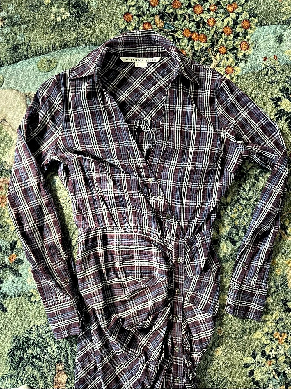 Veronica Beard Perenna Plaid Shirtdress Size 2 - Picture 3 of 8